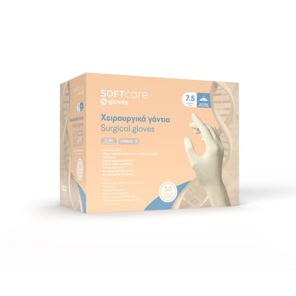 Γάντια χειρουργικά Soft Touch με πούδρα(50 ζεύγη)