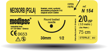 Ράμμα Neosorb(PGLA) 3/0 20mm 3/8 75cm κυκλική Medipac N922