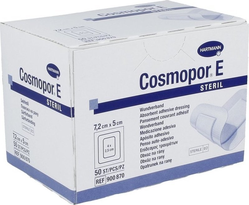 Αυτοκόλλητη αποστειρωμένη γάζα Cosmopor 7,2x5cm 50τμχ