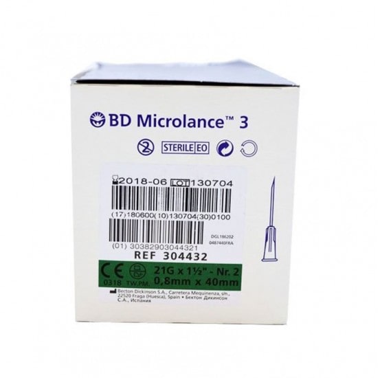 Βελόνες μιας χρήσης BD Microlance 21G x 1 1/2(100τμχ)