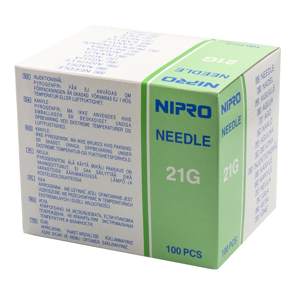 Βελόνες μιας χρήσης Nipro 21G x1 1/2(100τμχ)
