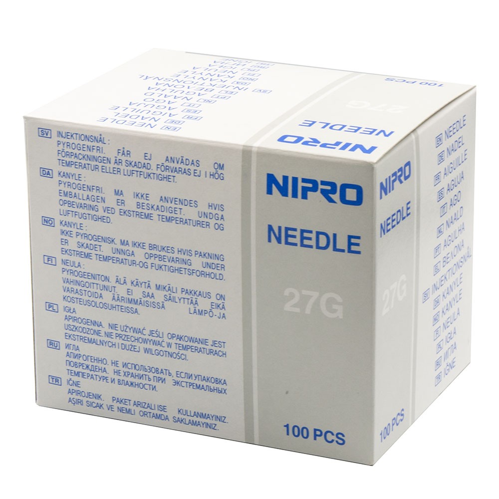 Βελόνες μιας χρήσης Nipro 27G x1 1/2(100τμχ)