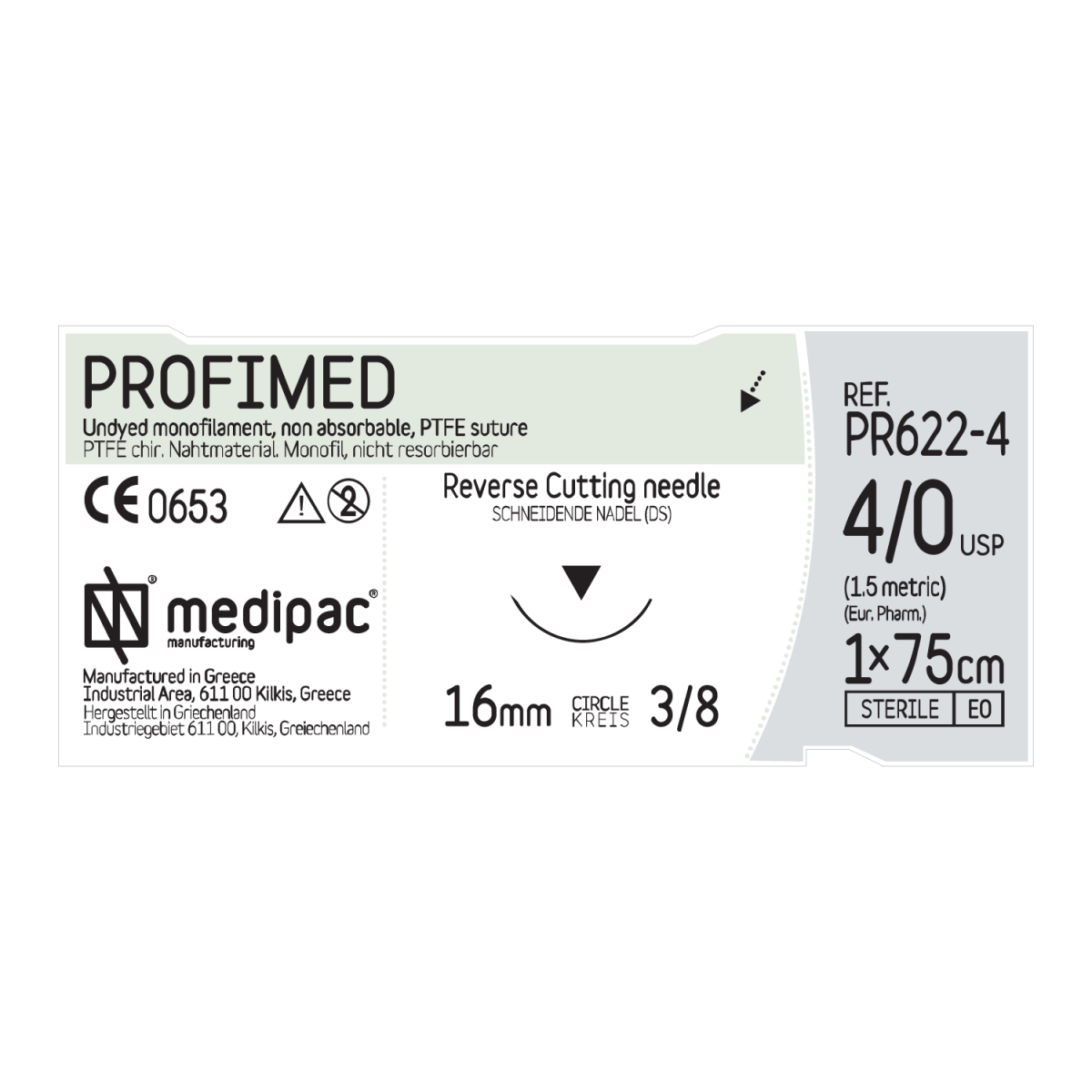 Ράμμα Profimed 3/0 16mm 3/8 45cm τριγωνική Medipac PR622