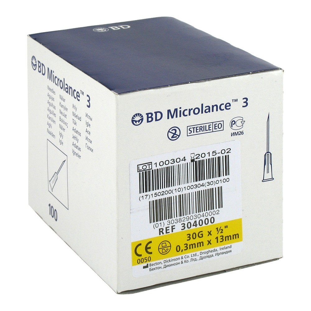 Βελόνες μιας χρήσης BD Microlance 30G x 1/2(100τμχ)
